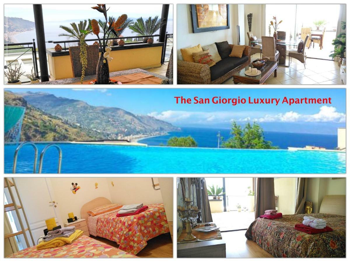 San Giorgio Luxury Apartment Taormina-Panoramic Pool & Parking Space Eksteriør bilde